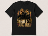 Usher and Chris Brown Las Vegas concert graphic T-shirt in black