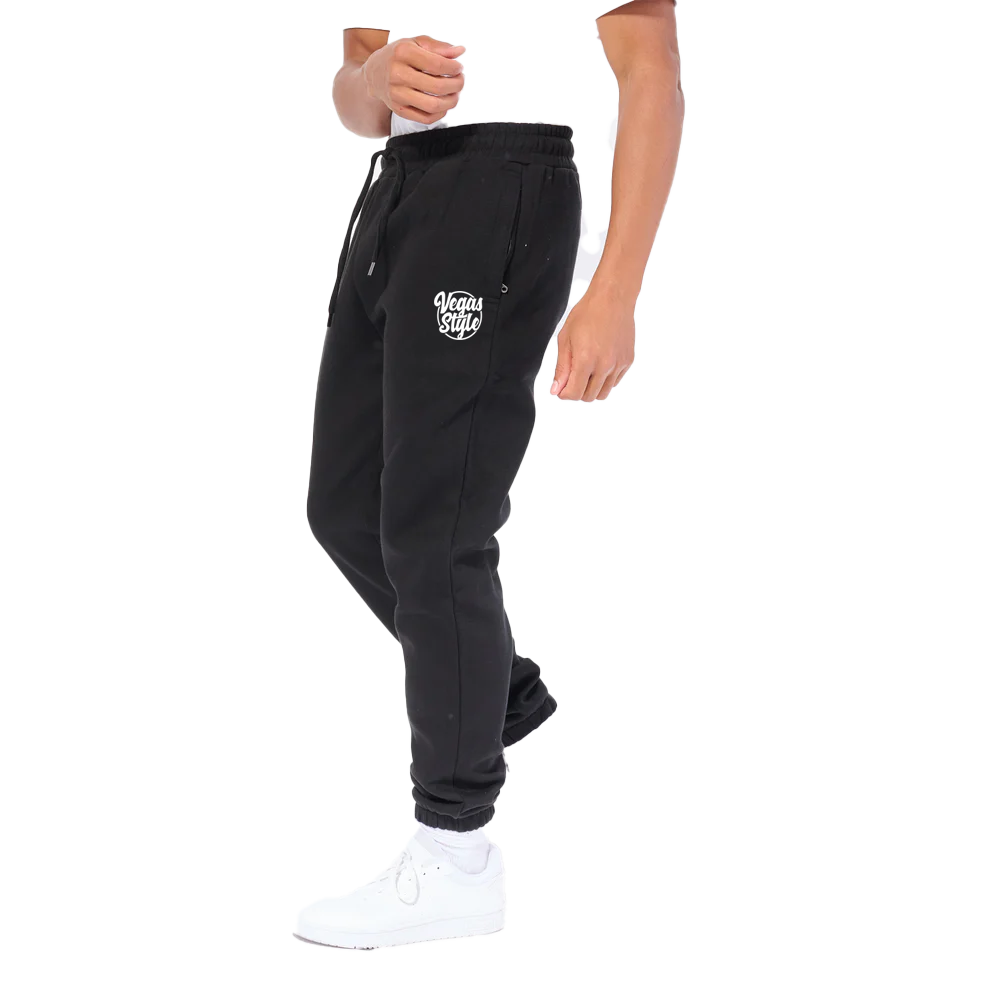 "Premium Fleece Embroidered  Pullover Jogger - Black"
