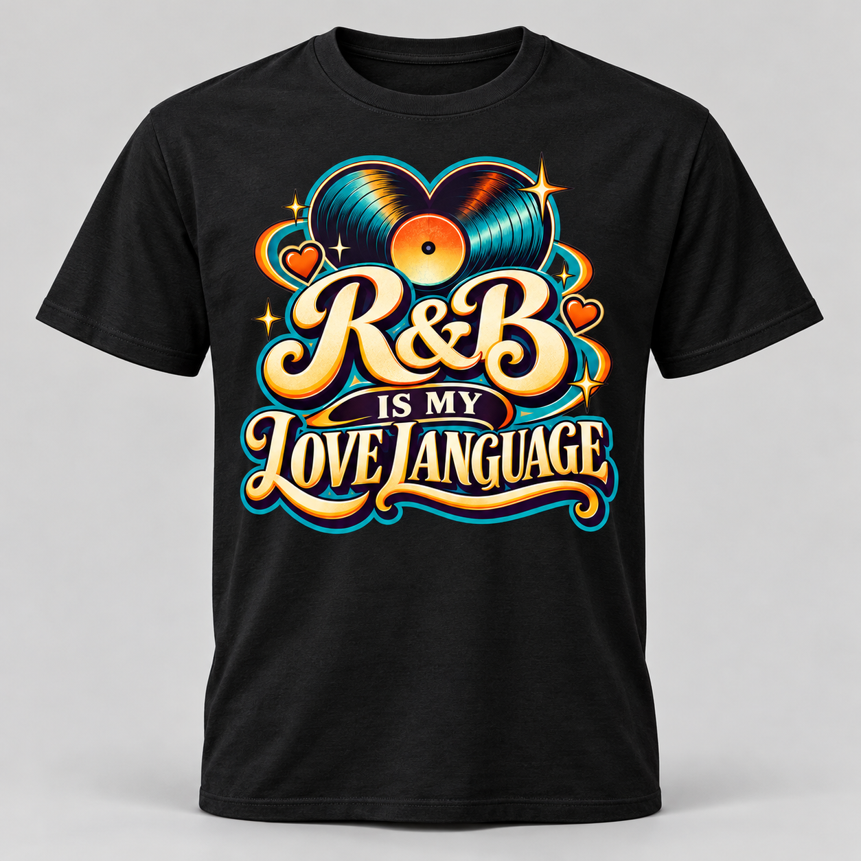 R&B Is My Love Language graphic T-shirt in Black