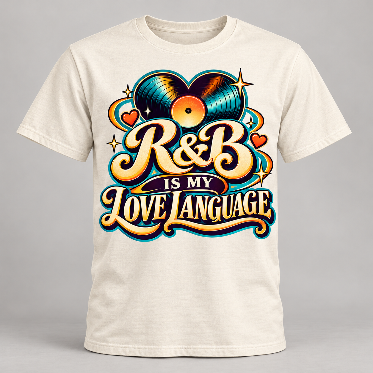 R&B Is My Love Language graphic T-shirt in Cream
